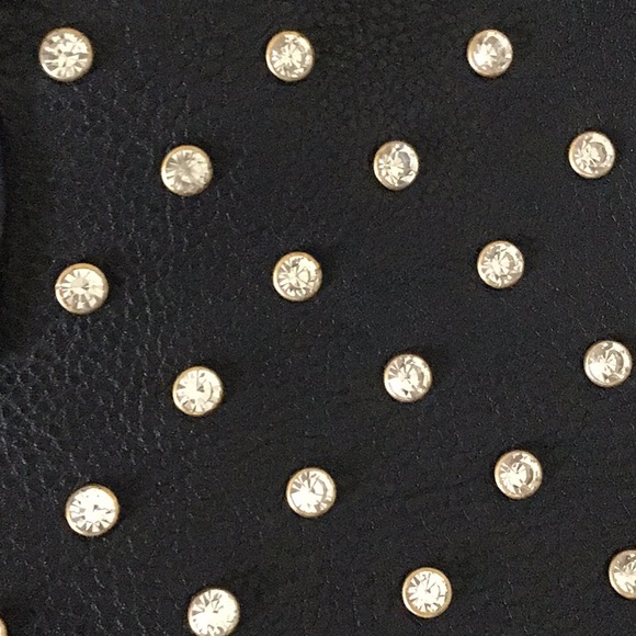 Never used black & gold clear rhinestone handbag - Picture 5 of 5